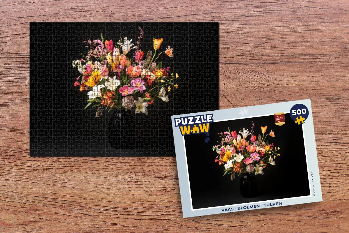 PuzzleWow Vaas Bloemen Legpuzzel 500 Stuks - Boeket