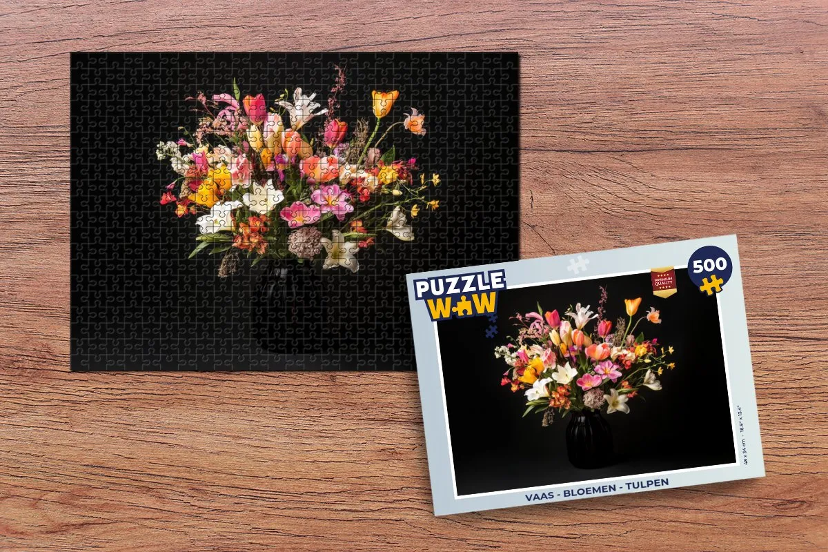 PuzzleWow Vaas Bloemen Legpuzzel 500 Stuks - Boeket