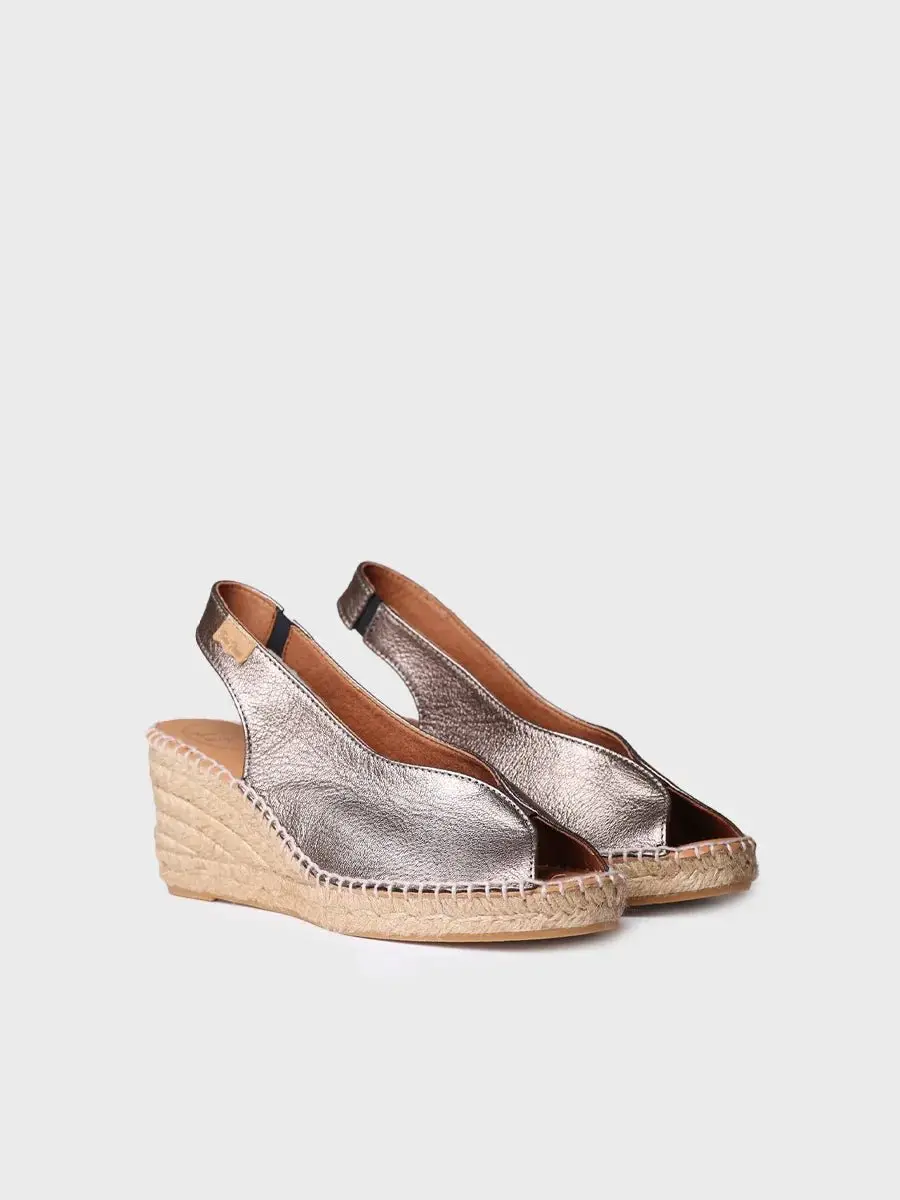Espadrille met peeptoe-sleehak