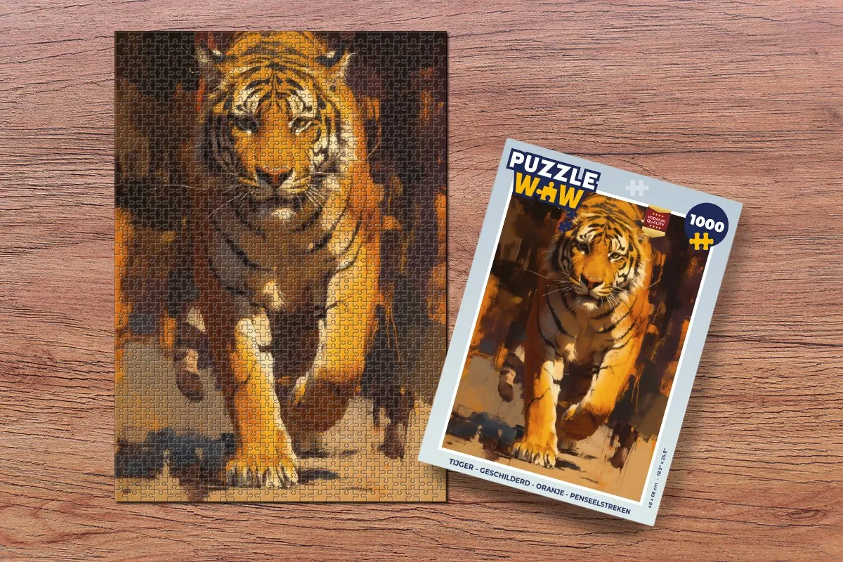 PuzzleWow Tijger Legpuzzel 1000 Stuks - Oranje