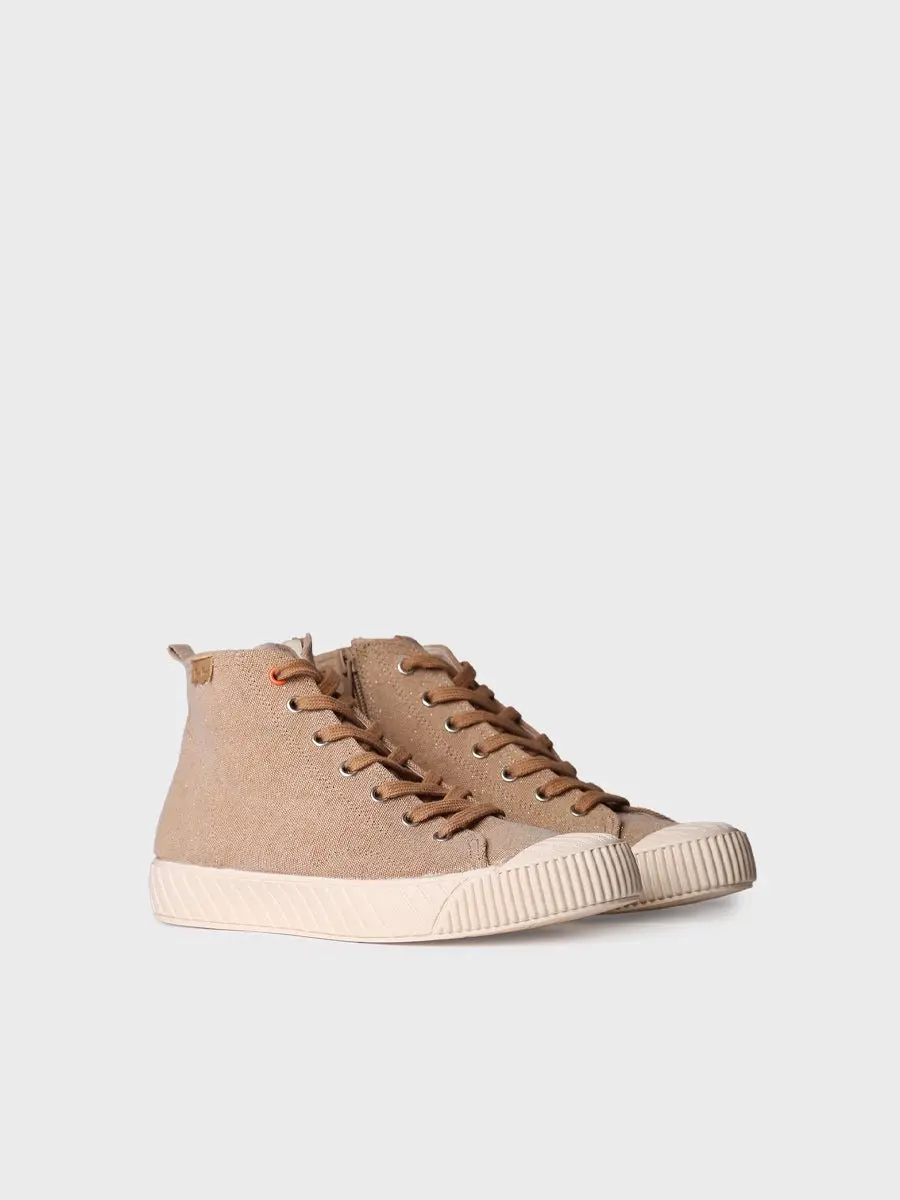 Damessneakers met hoge schacht van gerecycled materiaal