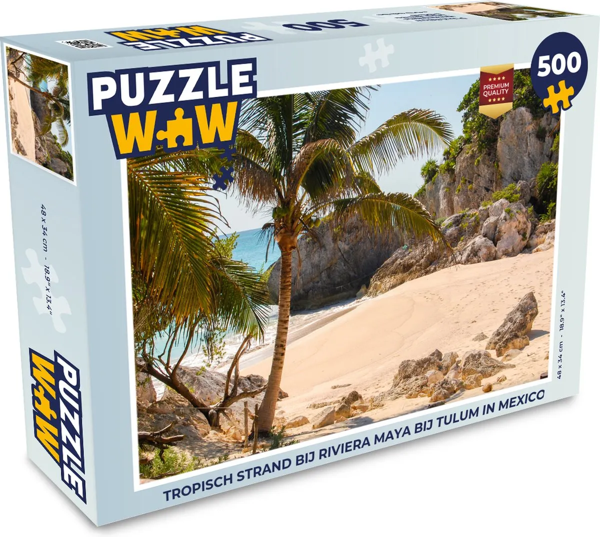 PuzzleWow Legpuzzel Tropisch Strand Riviera Maya 500 Stuks