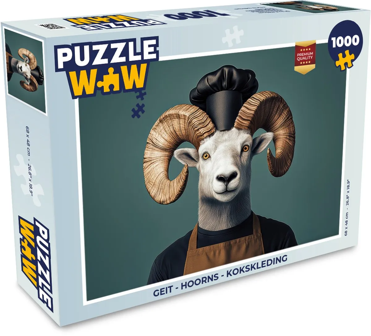 PuzzleWow Geit Kokskleding Legpuzzel 1000 Stuks