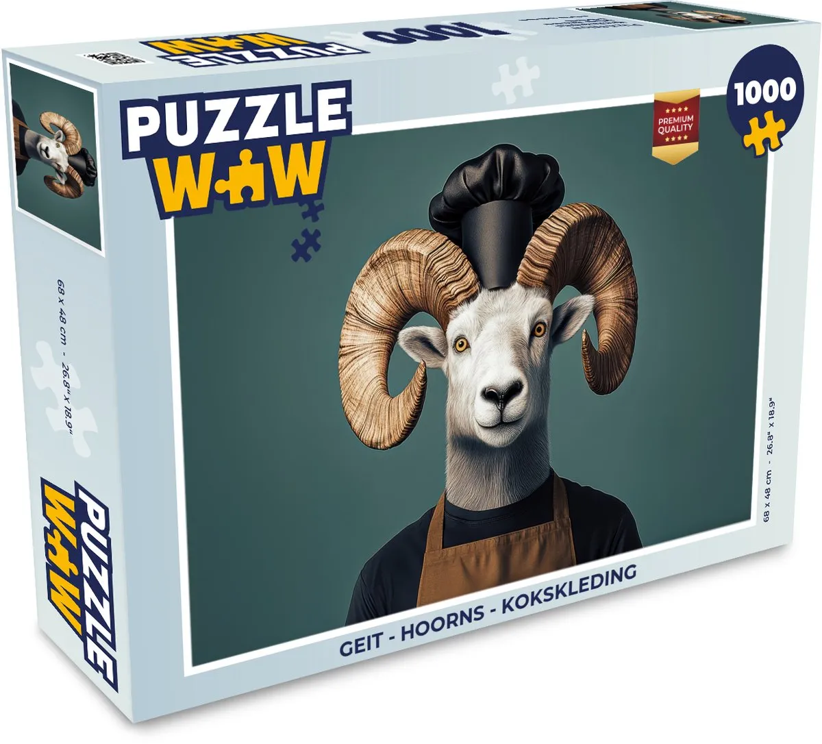 PuzzleWow Geit Kokskleding Legpuzzel 1000 Stuks