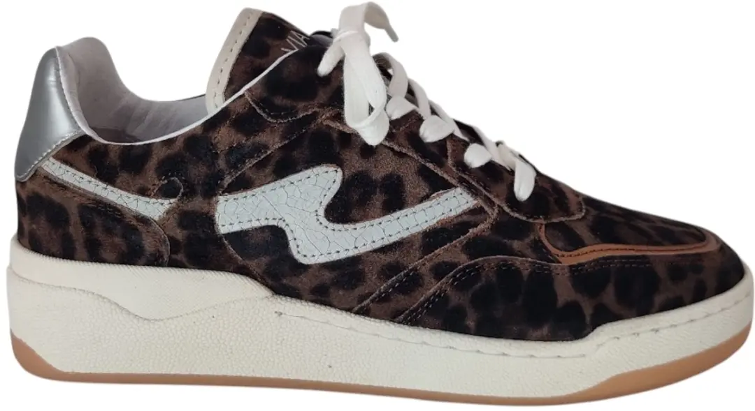VIA VAI Sam Levi Sneakers - Dames 37 - Bruin Luipaardprint