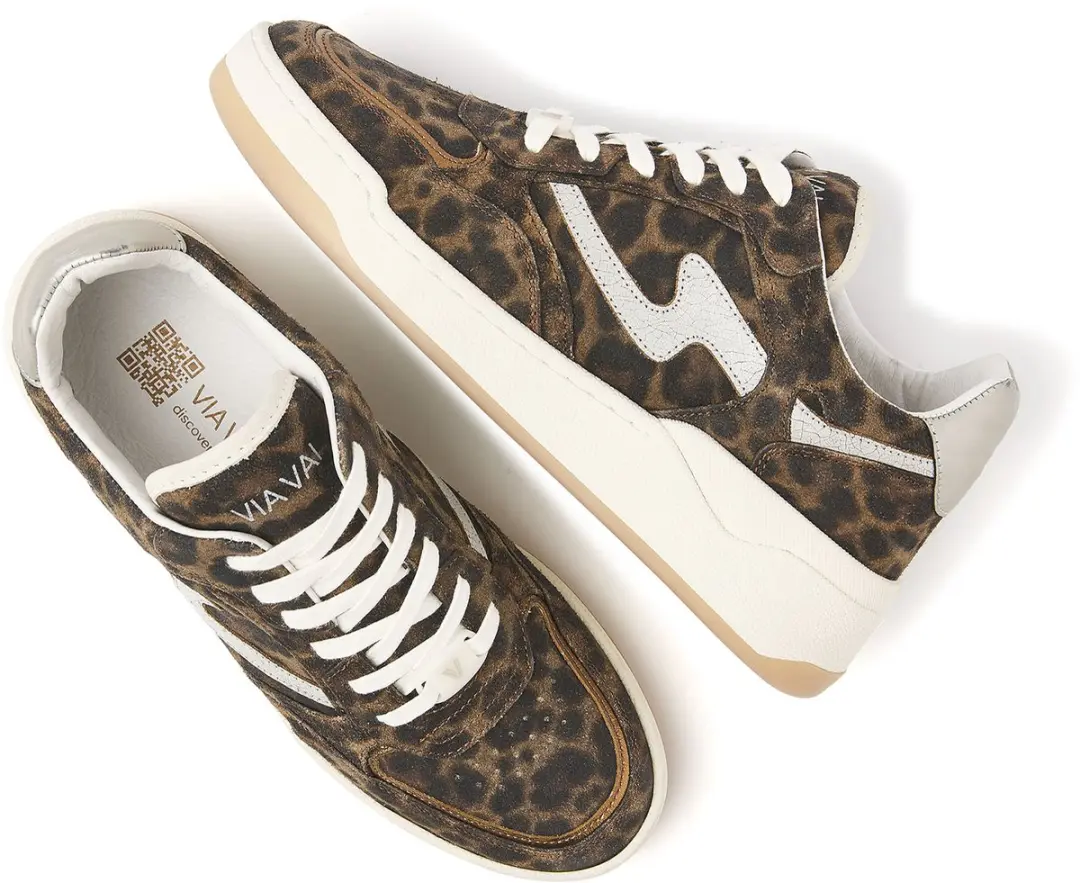 VIA VAI Sam Levi Sneakers - Dames 37 - Bruin Luipaardprint