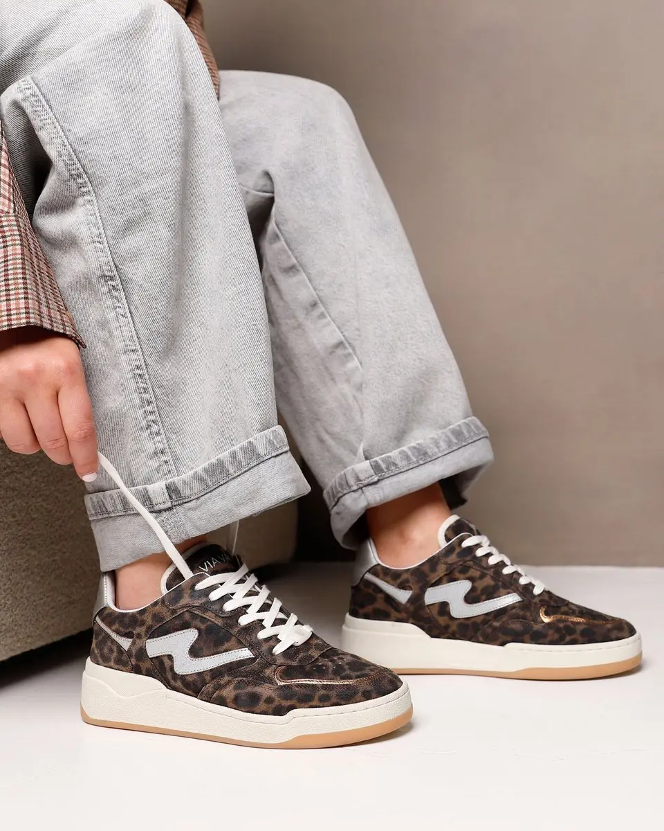 VIA VAI Sam Levi Sneakers - Dames 37 - Bruin Luipaardprint - afbeelding 6 van 6