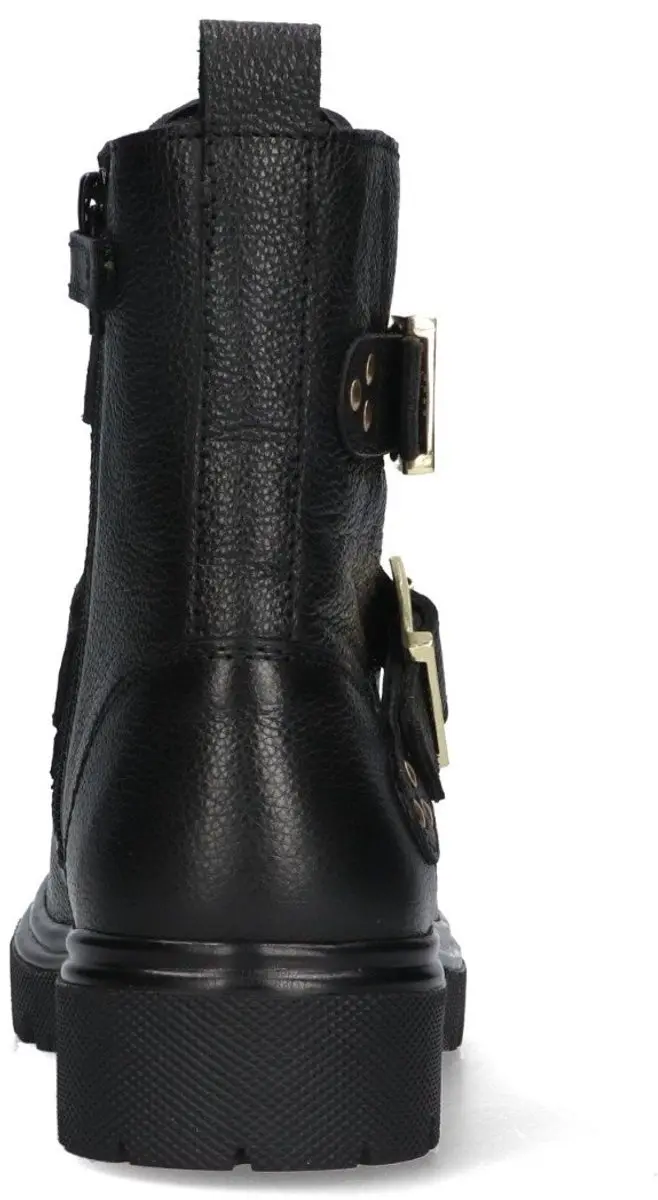 Braqeez 425783-589 Meisjes Biker Boots - Zwart - Leer - Gesp Met Rits - afbeelding 2 van 6