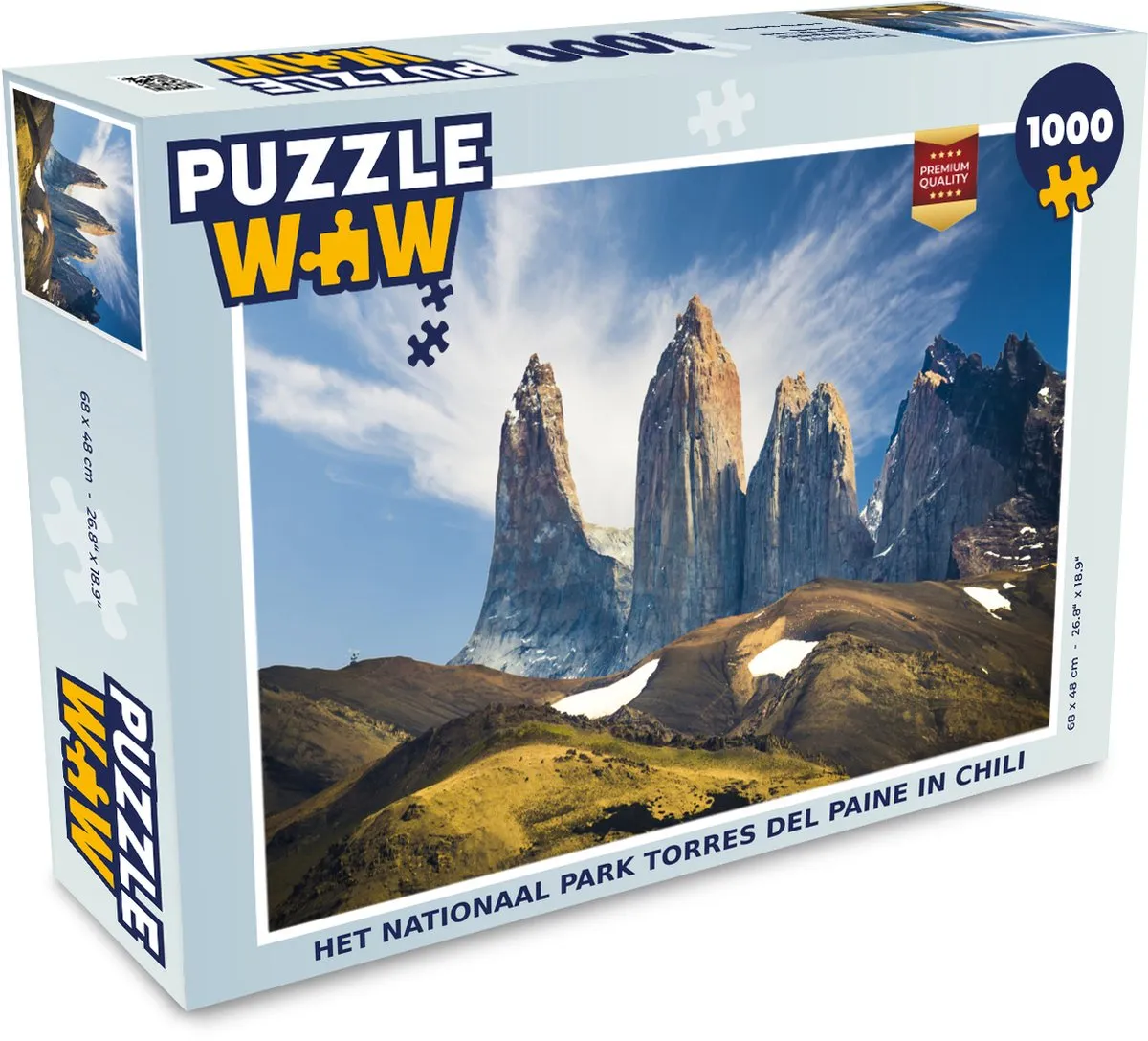 PuzzleWow Torres del Paine Legpuzzel 1000 Stuks - Multicolor