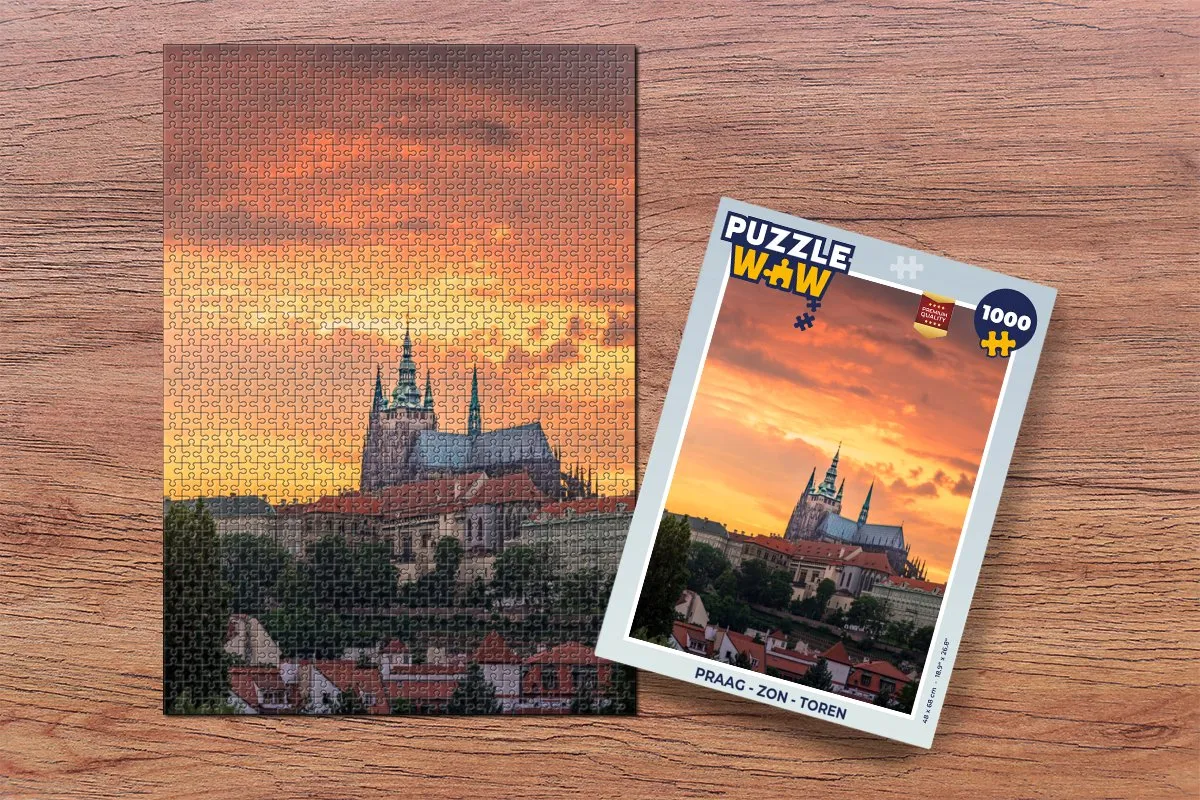 PuzzleWow Praag Zon Toren Legpuzzel 1000 Stuks - Multicolor