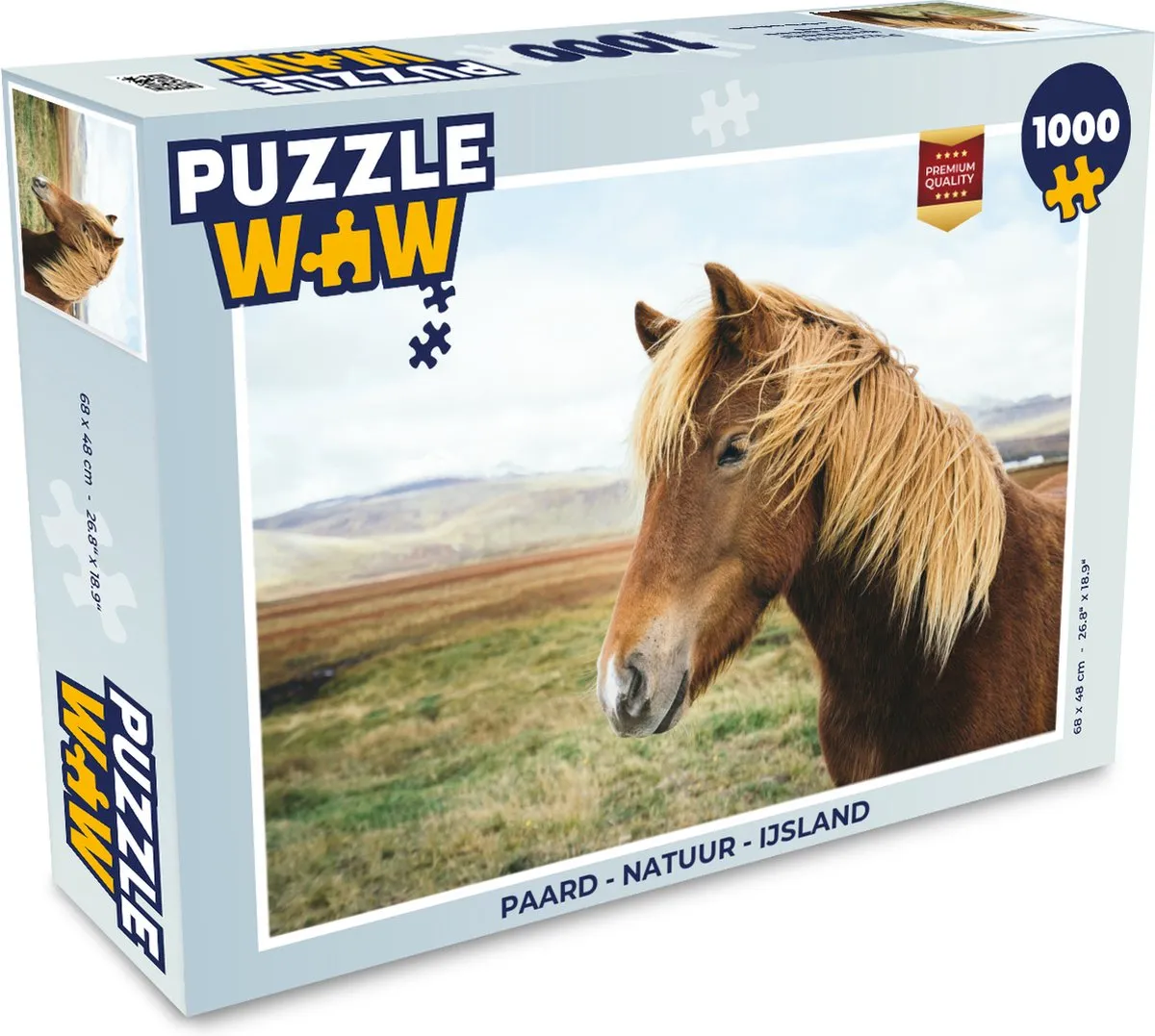 PuzzleWow Paard Natuur IJsland Legpuzzel 1000 Stuks