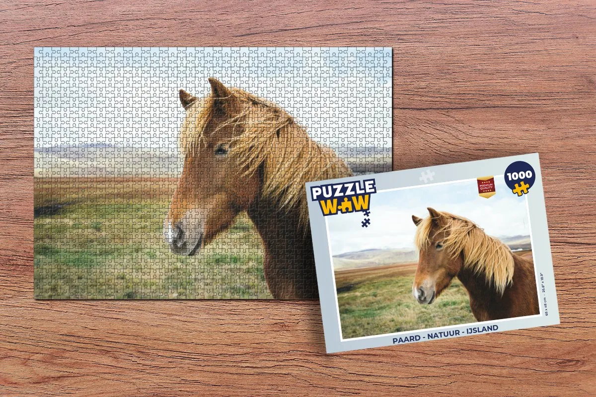 PuzzleWow Paard Natuur IJsland Legpuzzel 1000 Stuks - Multicolor