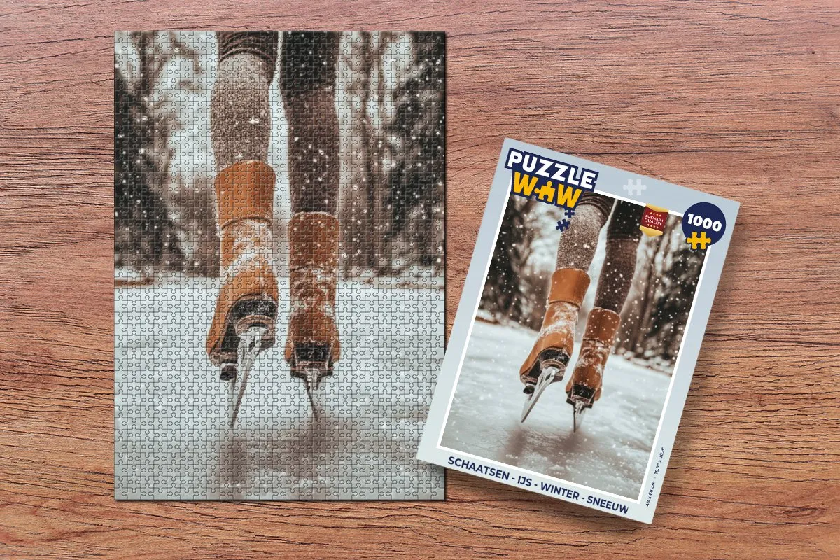 PuzzleWow Schaatsen IJs Kerstpuzzel 1000 Stuks