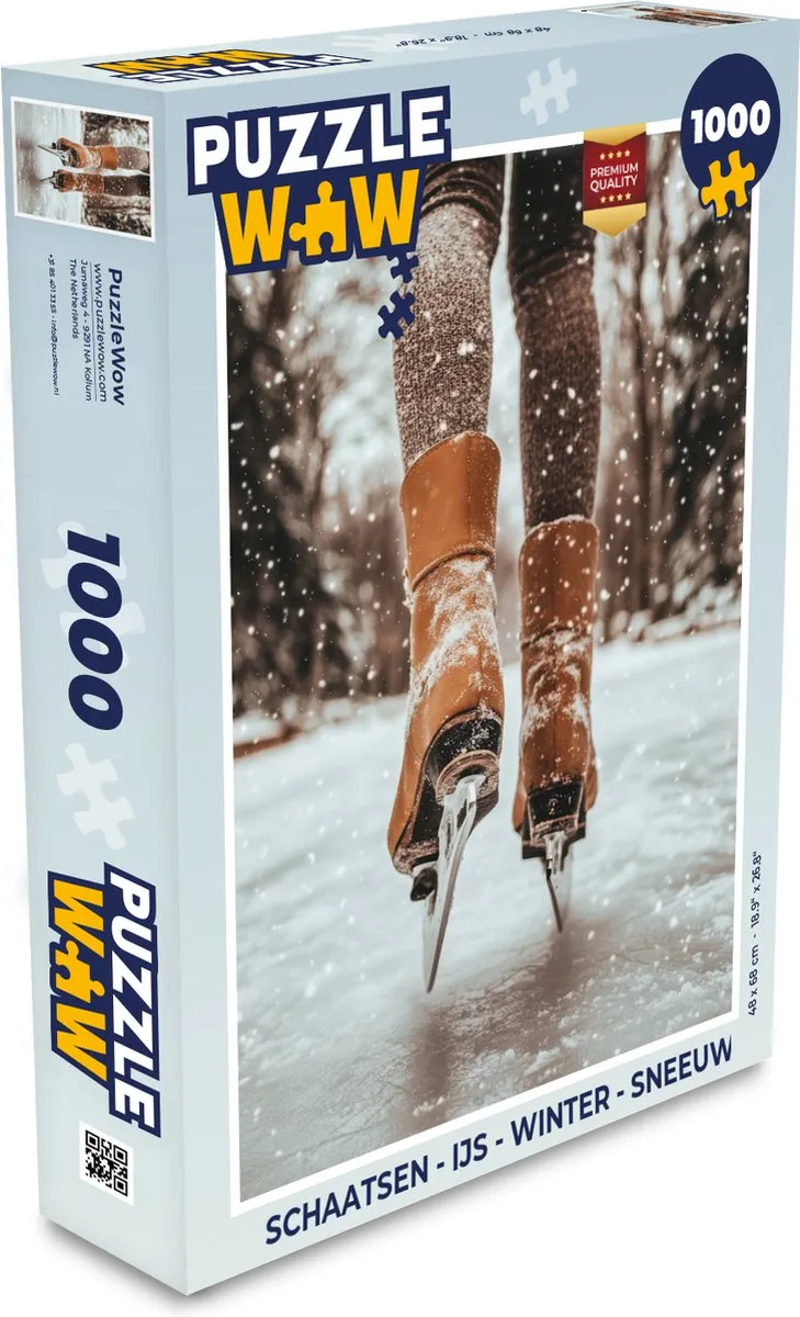 PuzzleWow Schaatsen IJs Kerstpuzzel 1000 Stuks