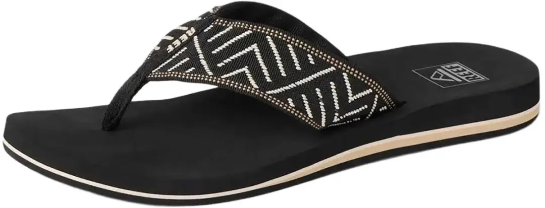 Reef Spring Woven Teenslippers Dames - 38.5 - Zwart/Crème - afbeelding 4 van 6