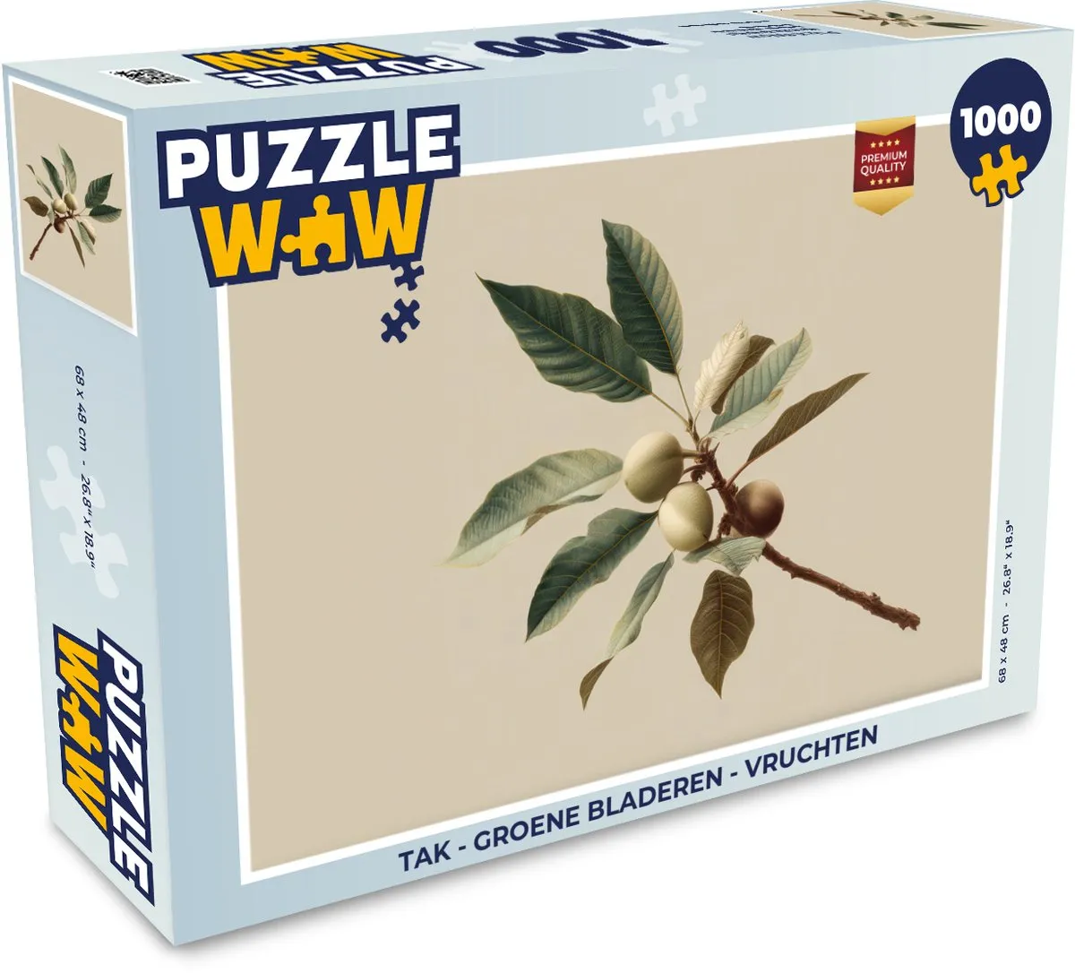 PuzzleWow Tak Groene Bladeren Vruchten Legpuzzel 1000 Stuks