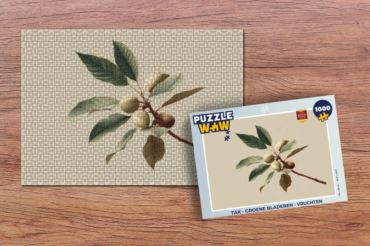PuzzleWow Tak Groene Bladeren Vruchten Legpuzzel 1000 Stuks