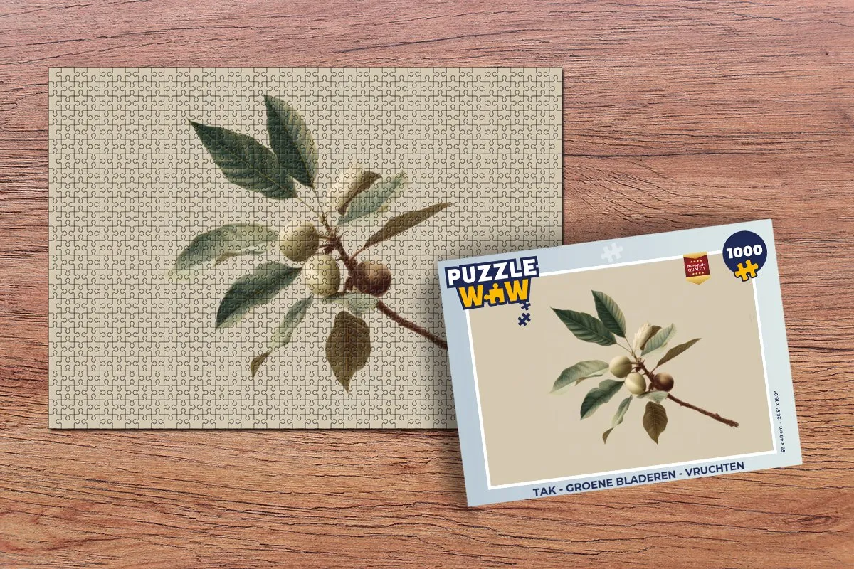 PuzzleWow Tak Groene Bladeren Vruchten Legpuzzel 1000 Stuks