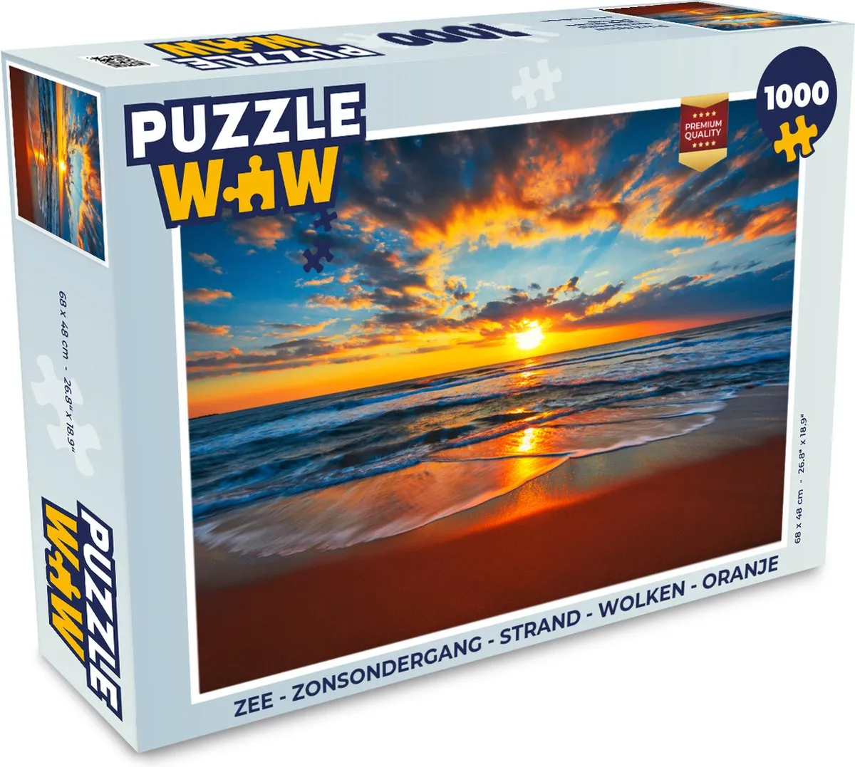 PuzzleWow Zee Zonsondergang Legpuzzel 1000 Stuks - Multicolor