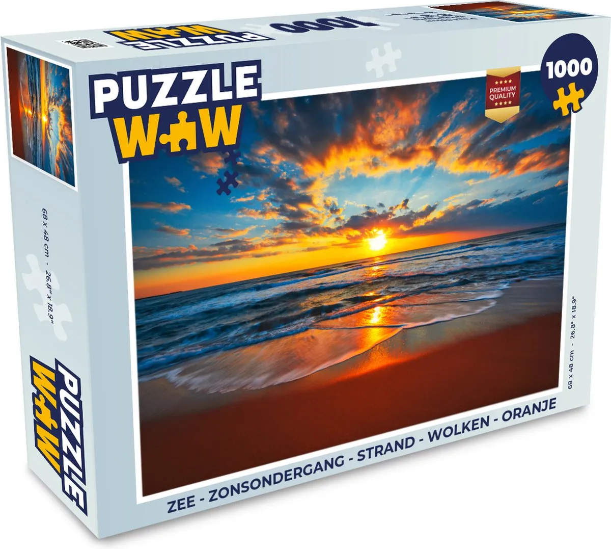 PuzzleWow Zee Zonsondergang Legpuzzel 1000 Stuks - Multicolor