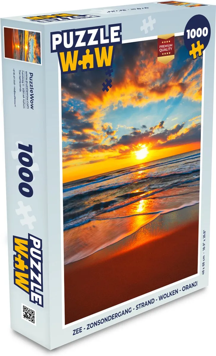 PuzzleWow Zee Zonsondergang Legpuzzel 1000 Stuks - Multicolor