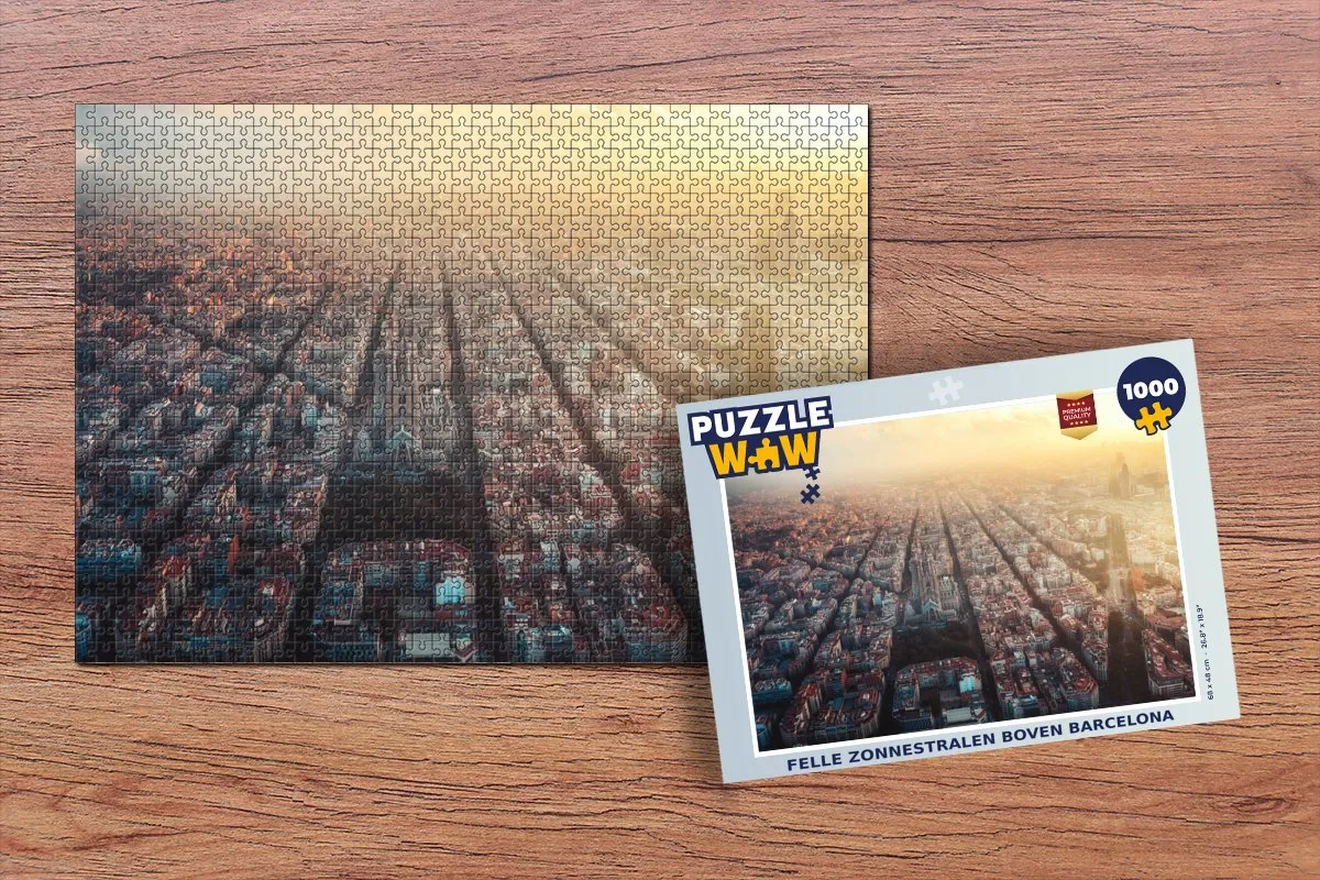 PuzzleWow Architectuur Barcelona Legpuzzel 1000 Stuks - Multicolor
