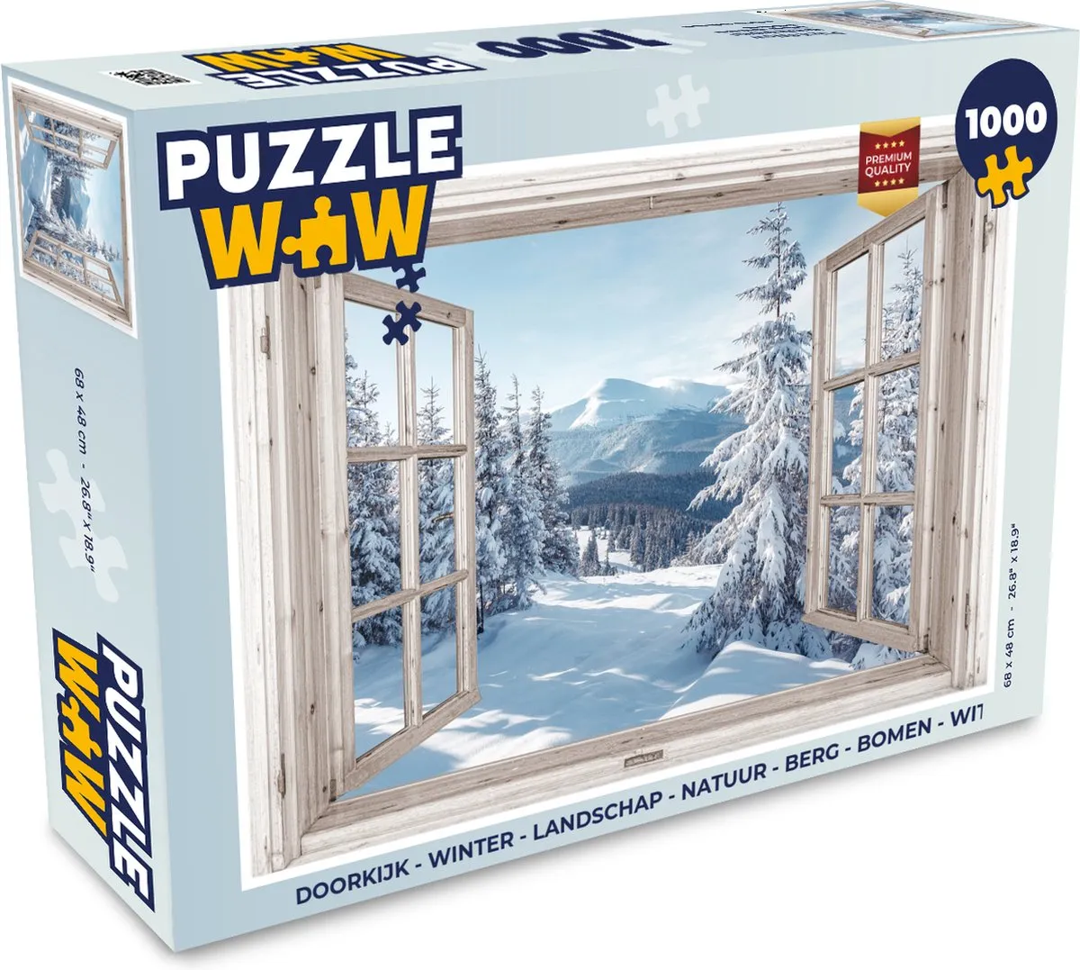 PuzzleWow Doorkijk Winter Landschap Puzzel 1000 Stuks - Bomen/Wit