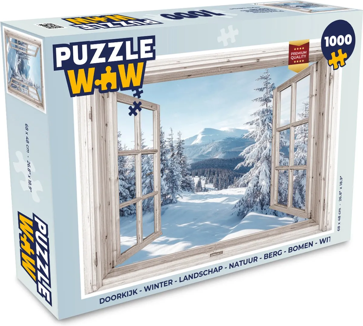 PuzzleWow Doorkijk Winter Landschap Puzzel 1000 Stuks - Bomen/Wit