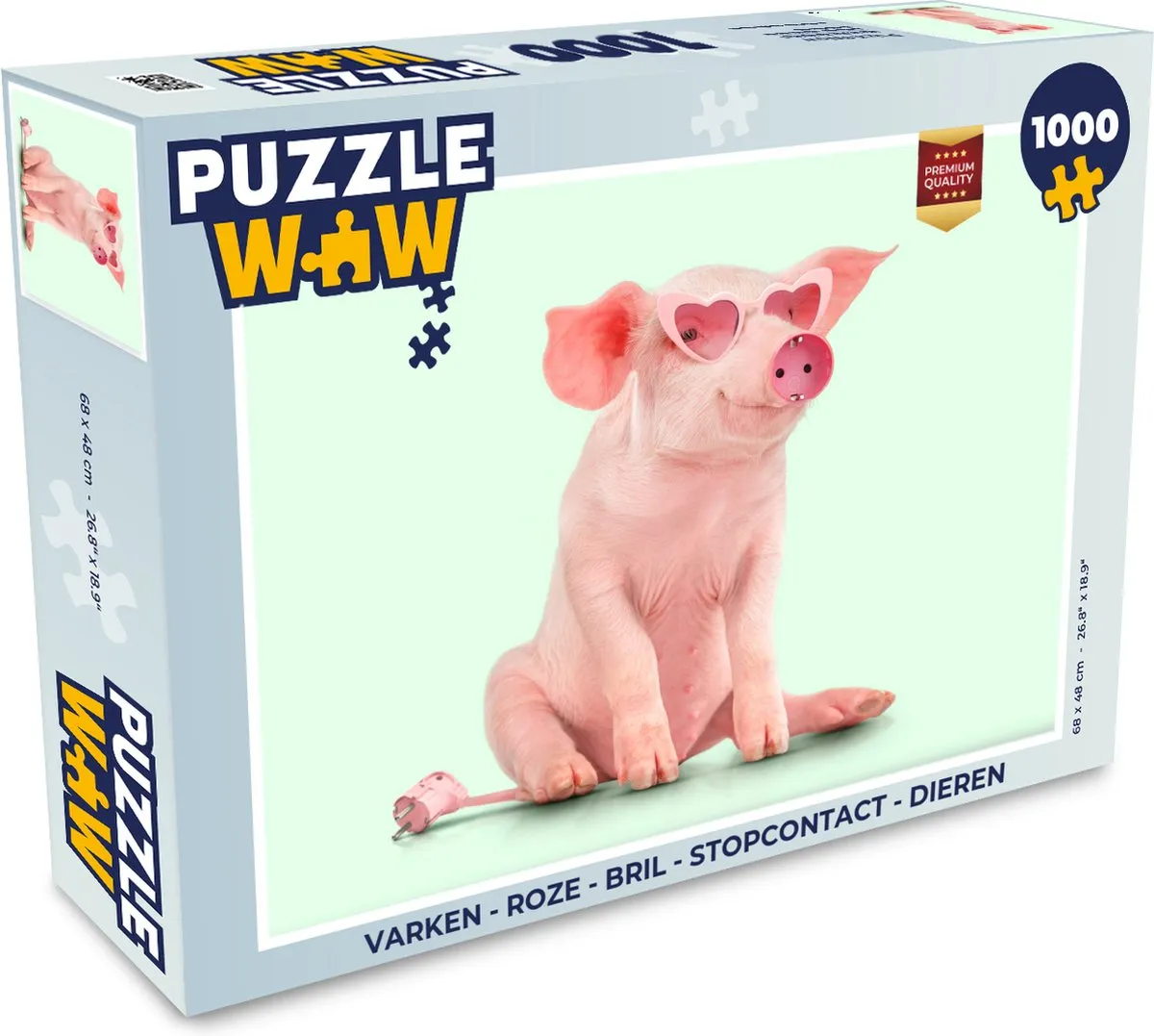 PuzzleWow Varken Bril Stopcontact Legpuzzel 1000 Stuks - Multicolor
