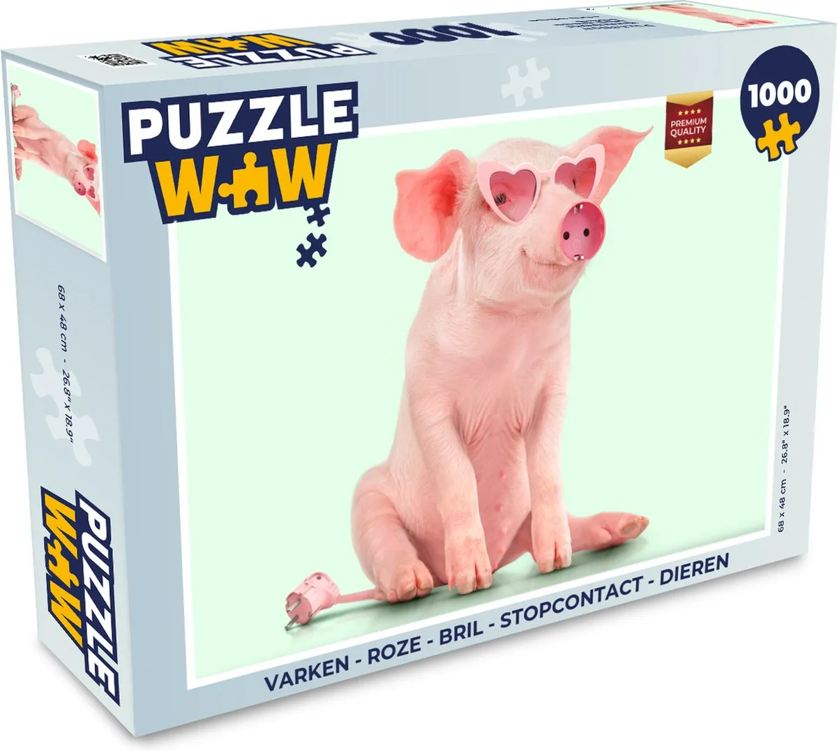 PuzzleWow Varken Bril Stopcontact Legpuzzel 1000 Stuks - Multicolor