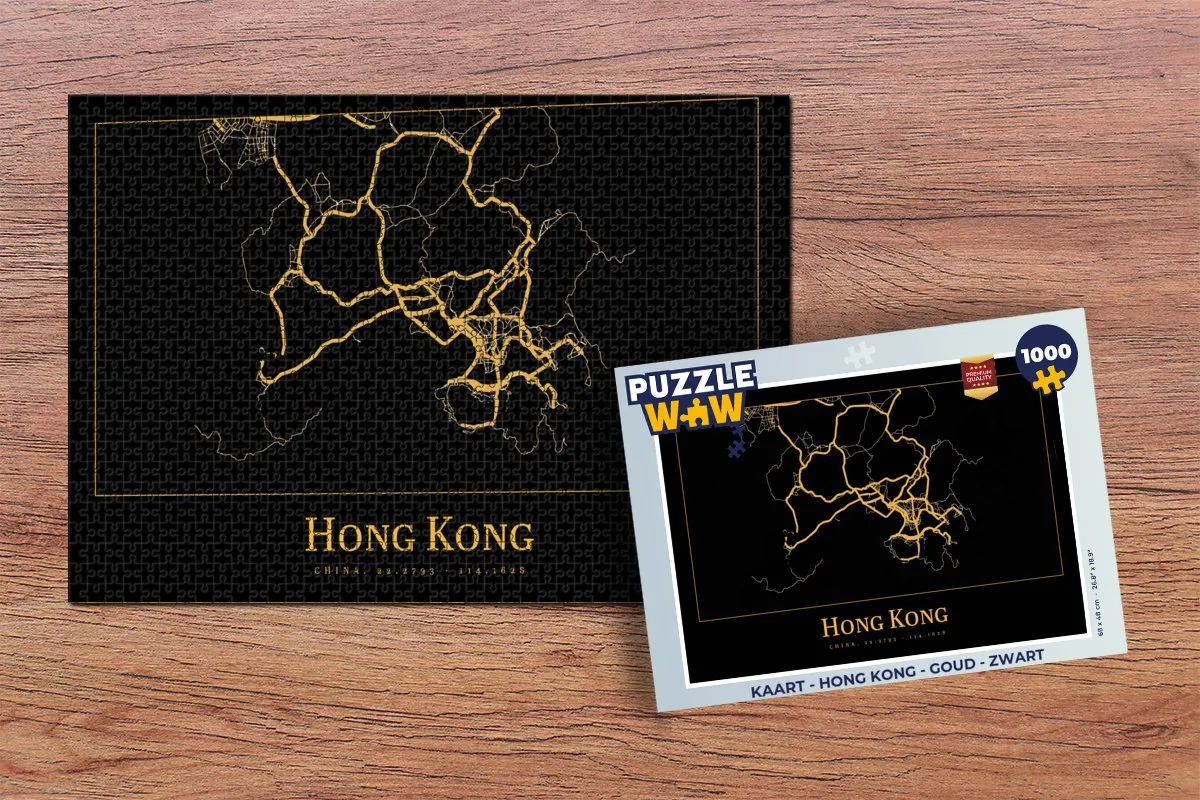 PuzzleWow Hong Kong Legpuzzel 1000 Stuks - Multicolor