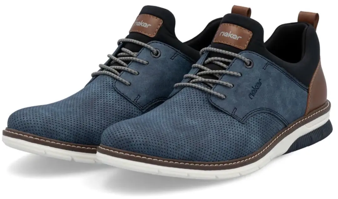Rieker Heren Instapper Leren Comfort Schoen 14450-14 Blue