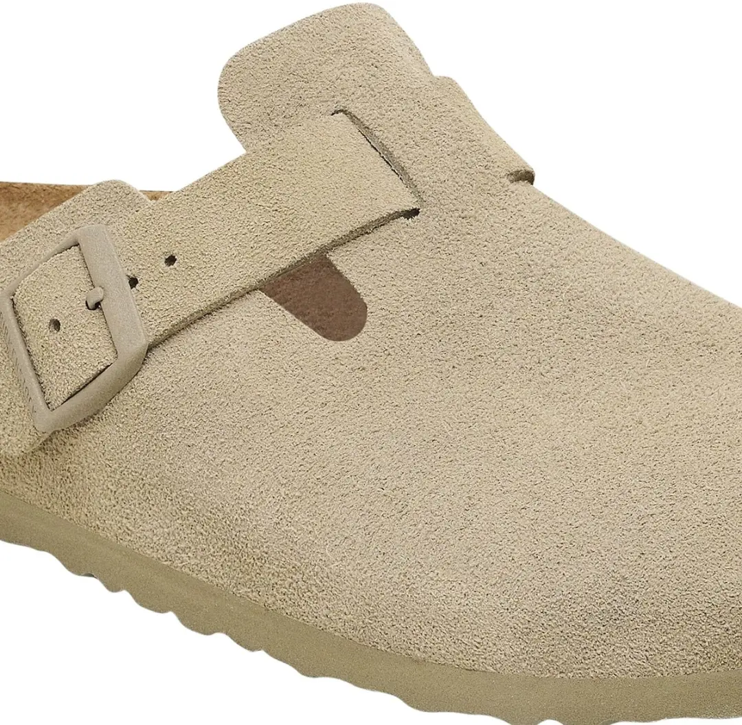 Birkenstock Boston Slides Suede - Maat 45 - Beige