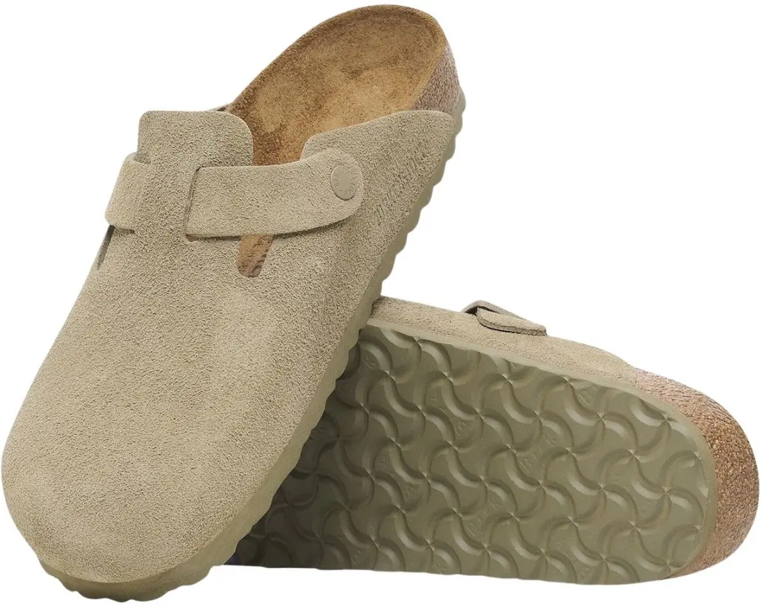 Birkenstock Boston Slides Suede - Maat 45 - Beige