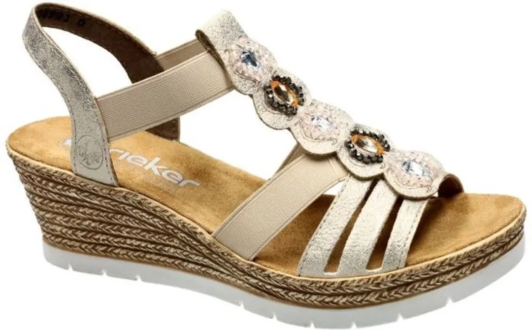 Rieker -Dames - beige - sandalen - maat 39 - afbeelding 2 van 6
