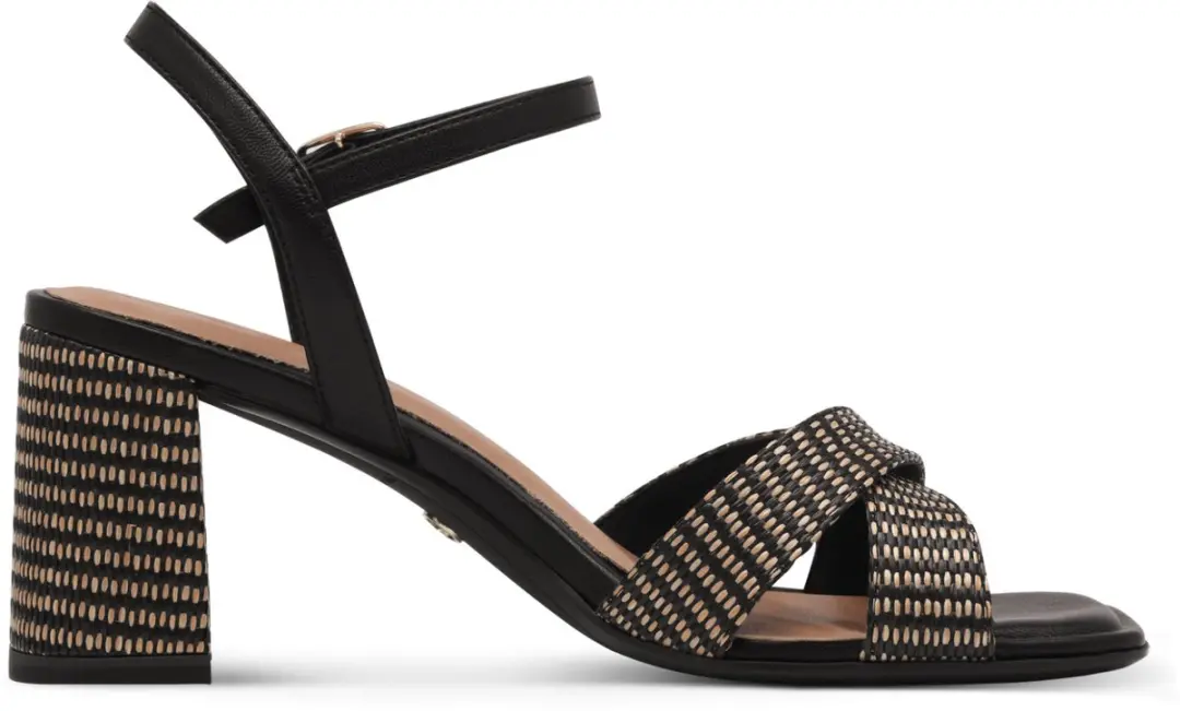 Tamaris Sandalen met hak zwart Textiel - Maat 40 - afbeelding 2 van 6