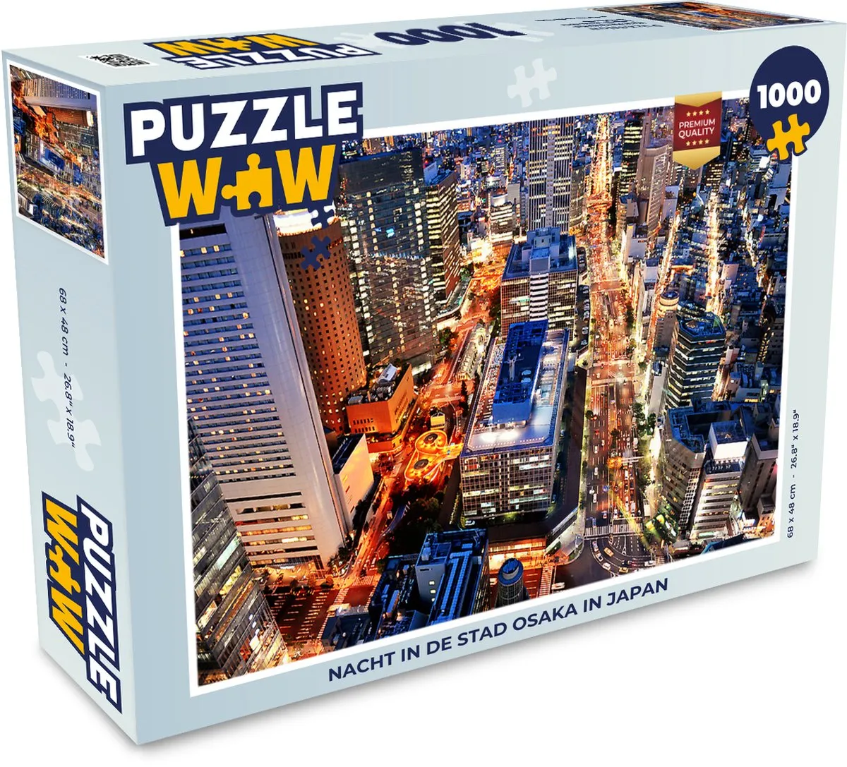 PuzzleWow Nacht in de Stad Osaka Legpuzzel 1000 Stuks