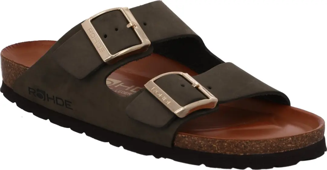 Rohde Alba Mules damesslippers leren sandaal 5650 61 olijf
