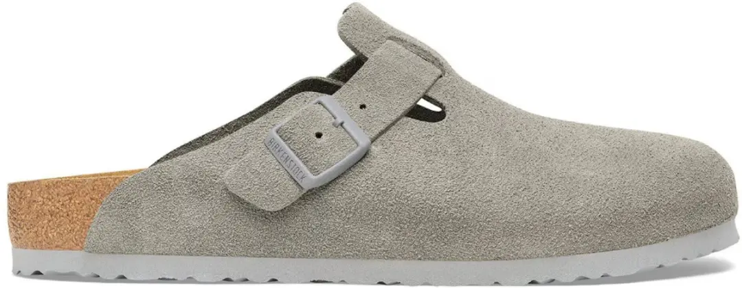 Birkenstock Boston Suede Stone Coin Grijs