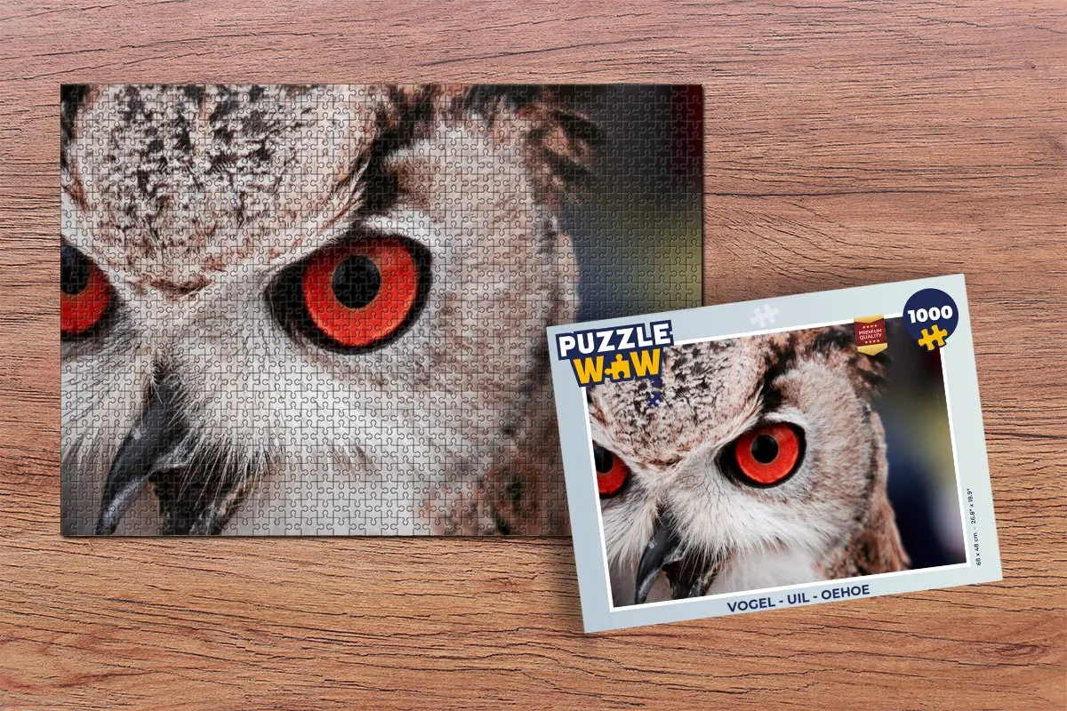 PuzzleWow Uil Oehoe Legpuzzel 1000 Stuks - Multicolor