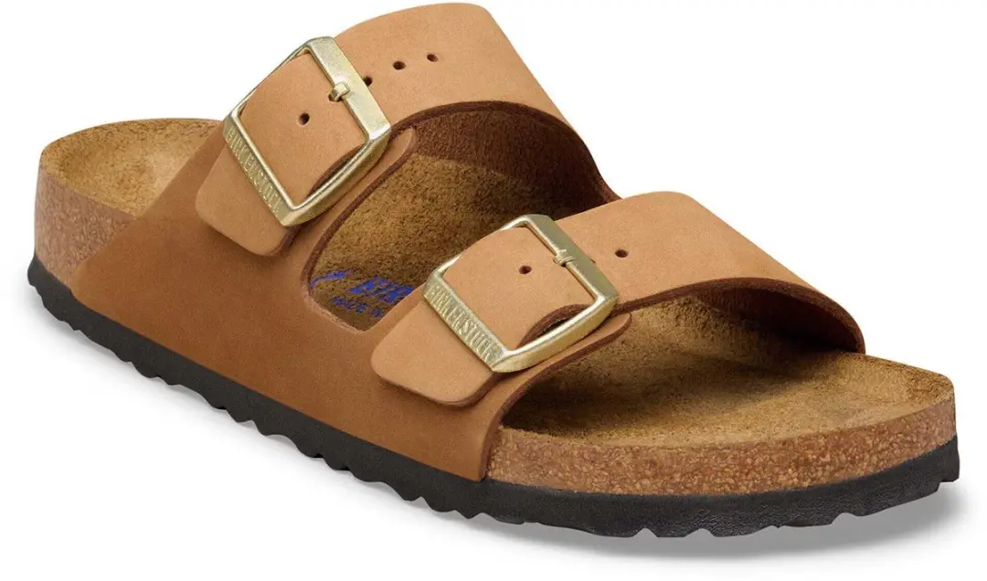 Birkenstock Arizona Sfb Nubuck Pantoffels 38 - Beige