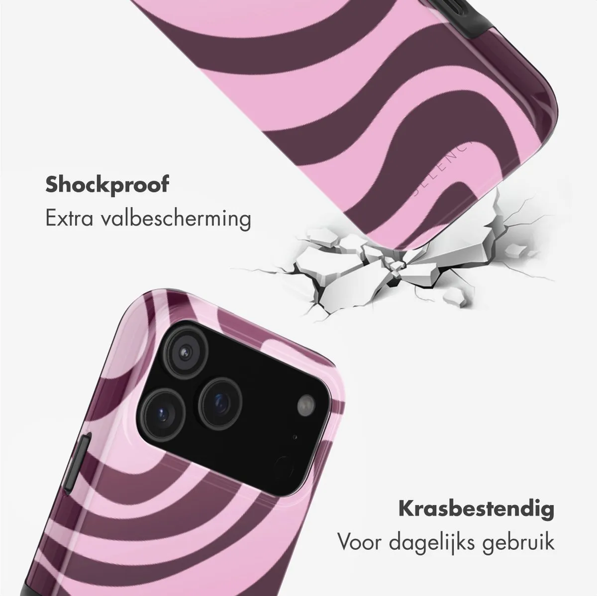 Selencia Hoesje iPhone 17 Pro Max - MagSafe Wavy Swirl Pink Plum