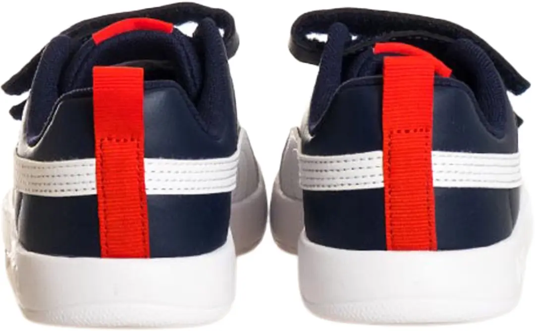 PUMA Courtflex V3 V Sneakers Junior 28 - Donkerblauw/Wit/Rood - afbeelding 5 van 6