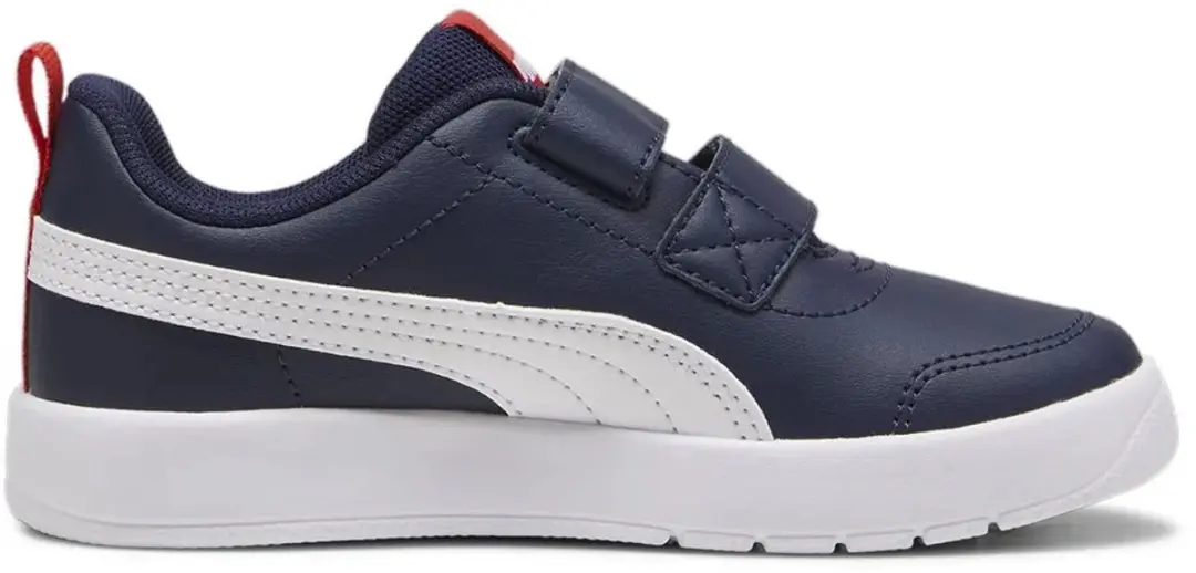 PUMA Courtflex V3 V Sneakers Junior 28 - Donkerblauw/Wit/Rood - afbeelding 4 van 6