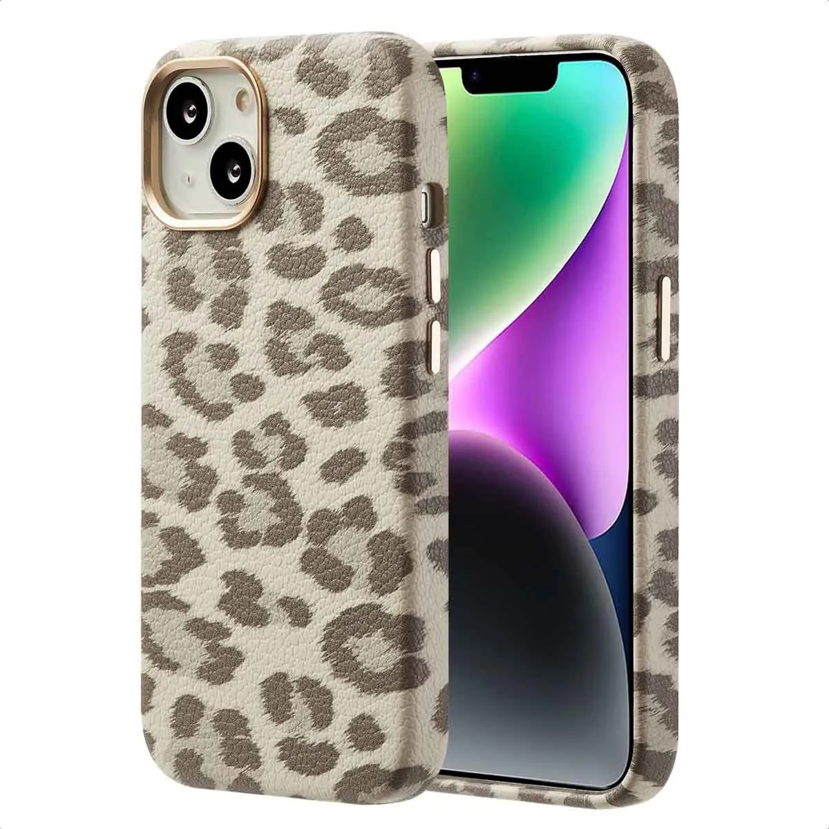 Selencia Hoesje iPhone 14 Sabi Backcover Panterprint