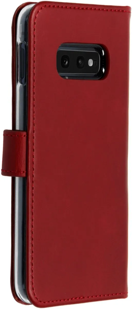 Selencia Hoesje Samsung Galaxy S10e - Rood Lederen Bookcase - 3 Pasjes