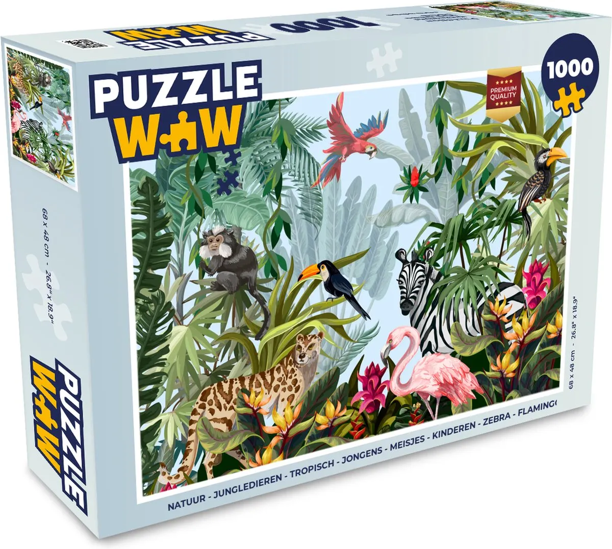 PuzzleWow Jungle Legpuzzel 1000 Stuks - Multicolor