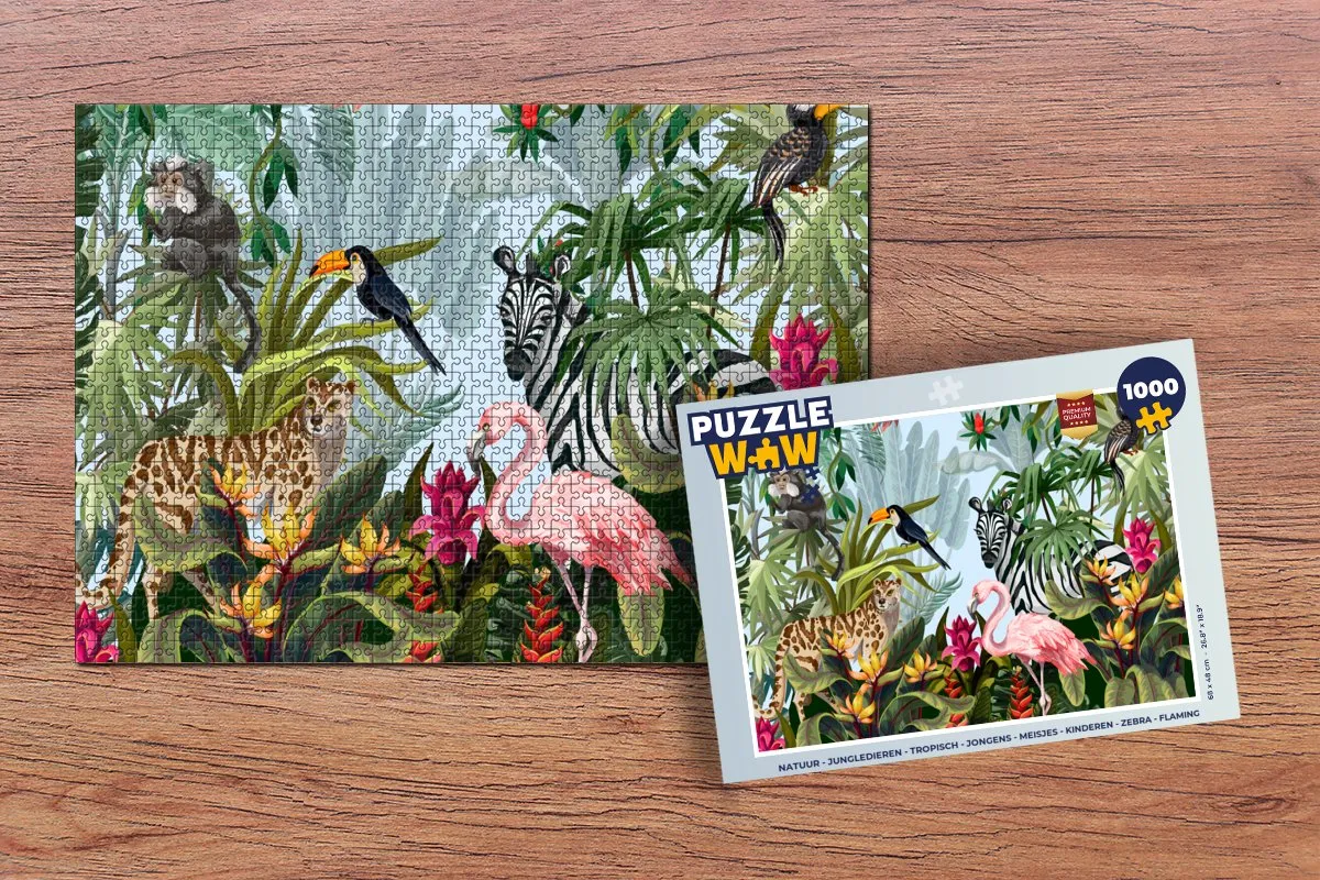 PuzzleWow Jungle Legpuzzel 1000 Stuks - Multicolor