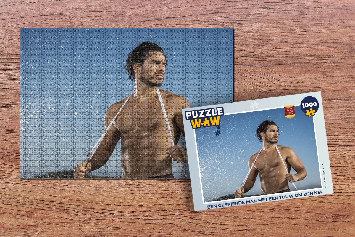 PuzzleWow Legpuzzel 1000 Stuks - Gespierde Man Multicolor