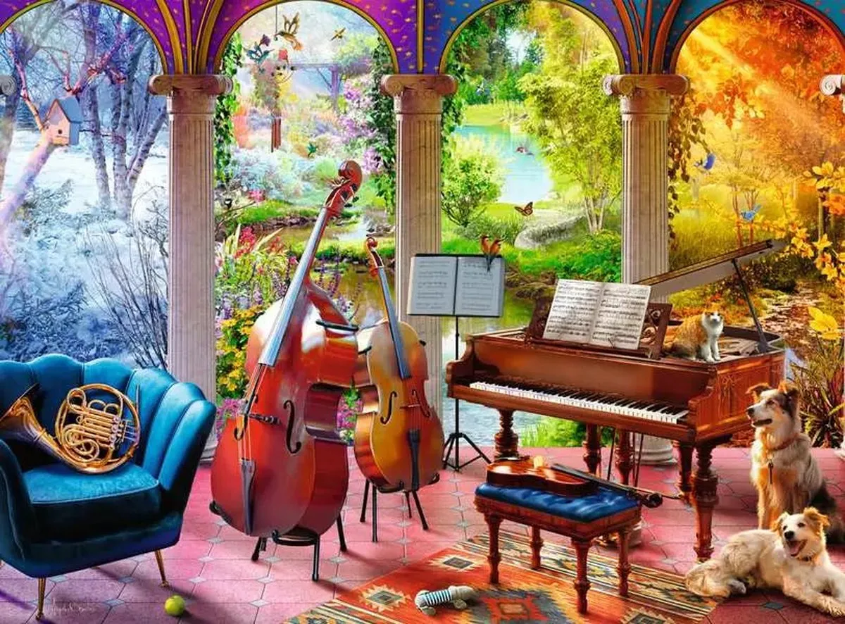 Ravensburger Puzzel 100 Stuks XL - Musikale Jaargetijden - Meerkleurig